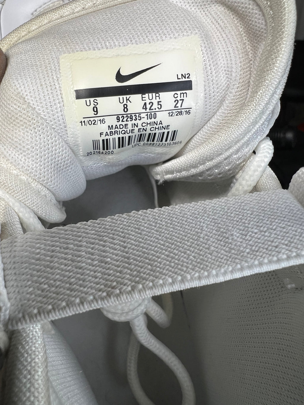 Nike Air Max Uptempo 95 “Tripple White” (9M) *Pre-Loved”