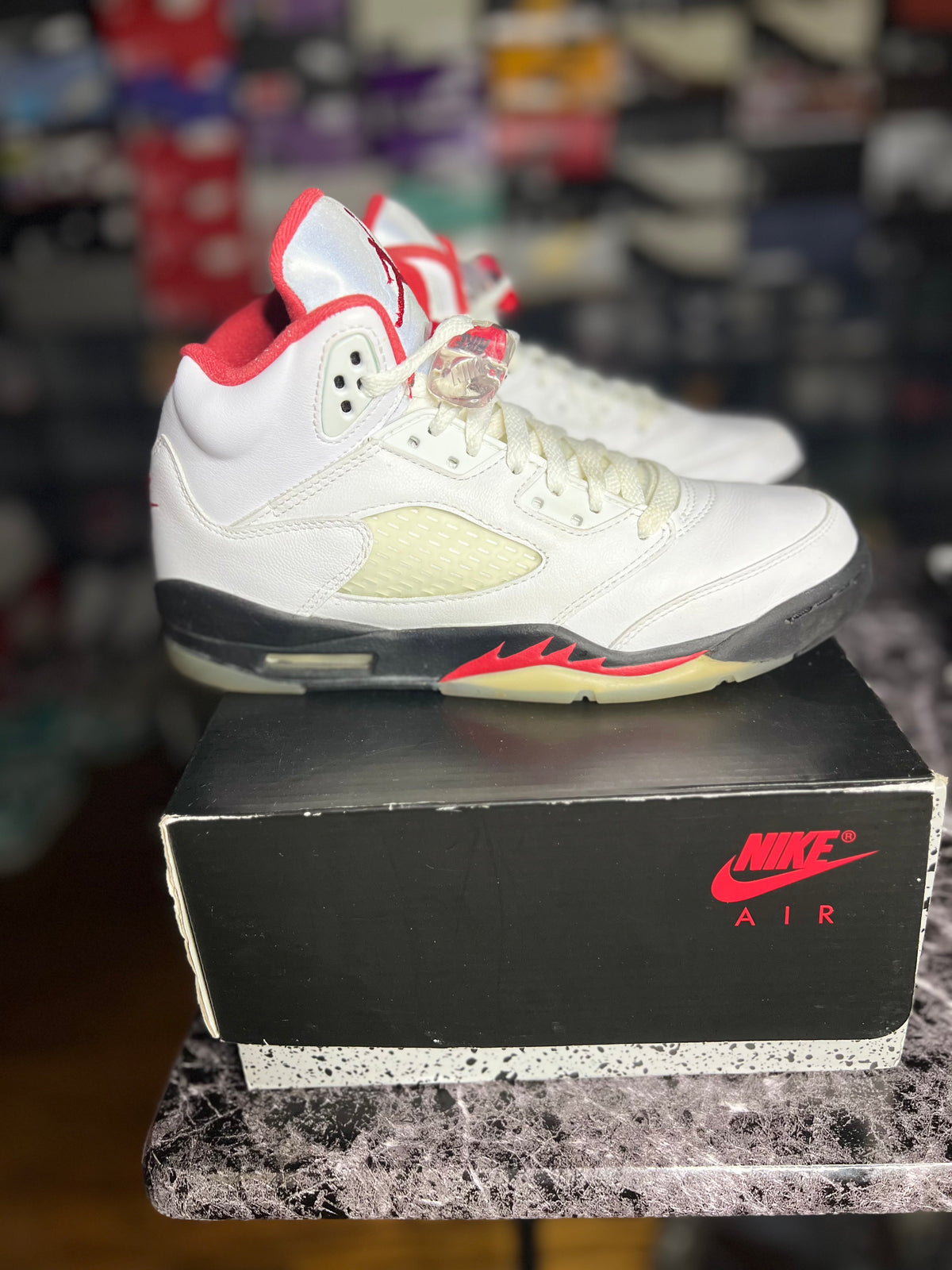 Air Jordan 5 Retro “Fire Red Silver Tongue” (GS -6Y) *Pre-Loved*