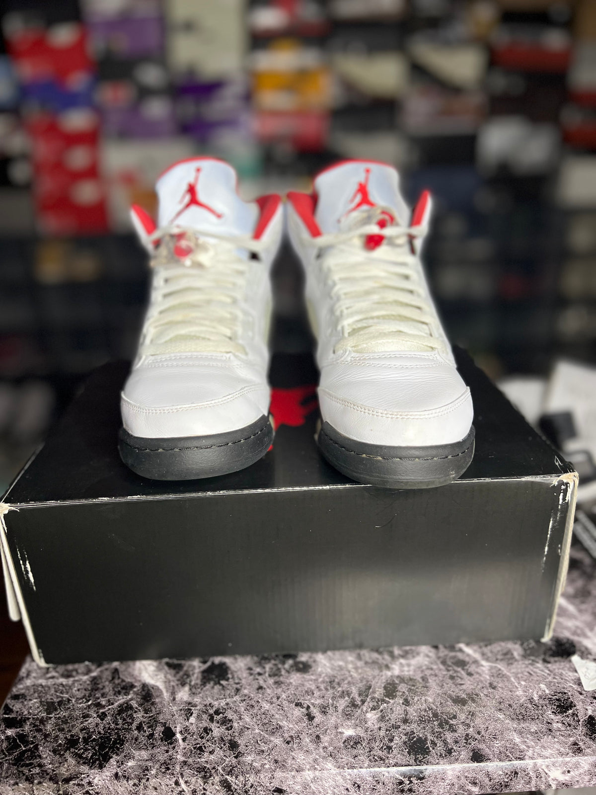 Air Jordan 5 Retro “Fire Red Silver Tongue” (GS -6Y) *Pre-Loved*