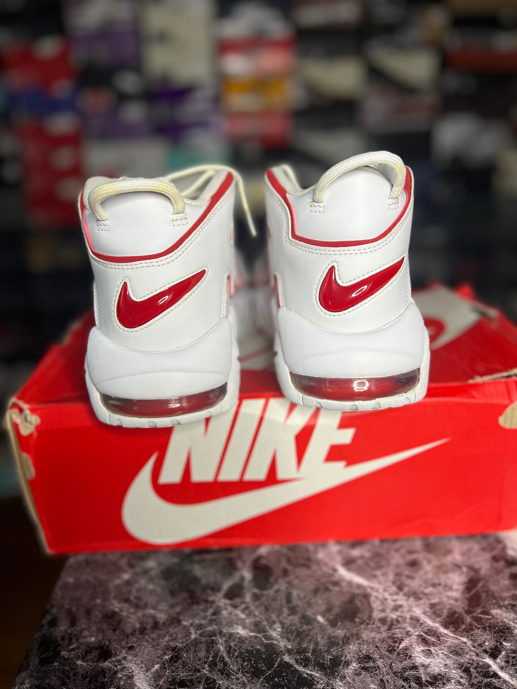 Nike Air More Uptempo "White Varsity Red Outline" (11M) *Pre-Loved*