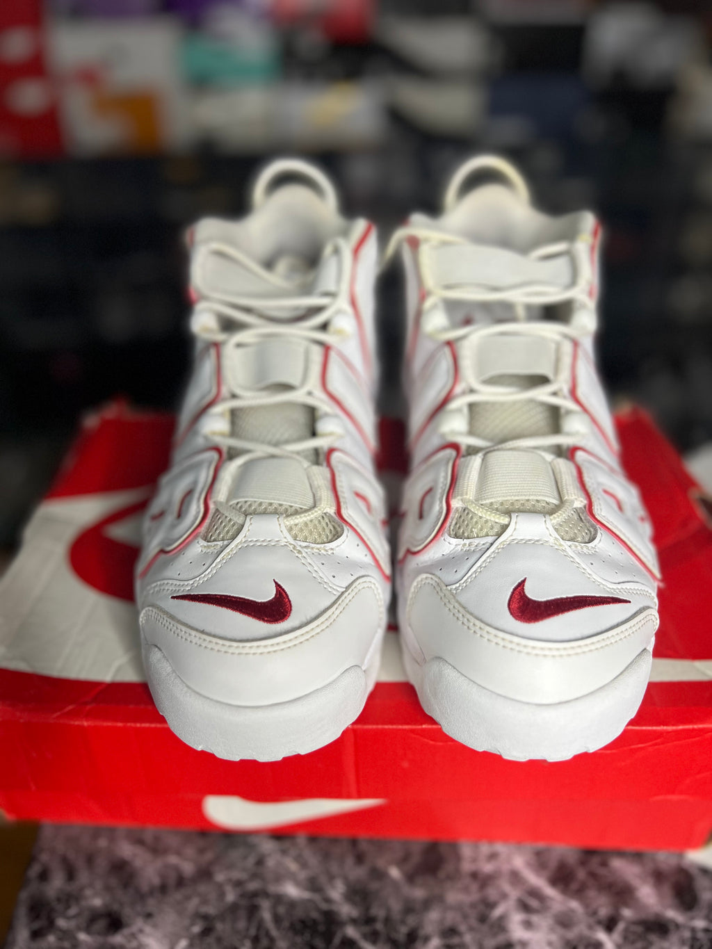 Nike Air More Uptempo "White Varsity Red Outline" (11M) *Pre-Loved*