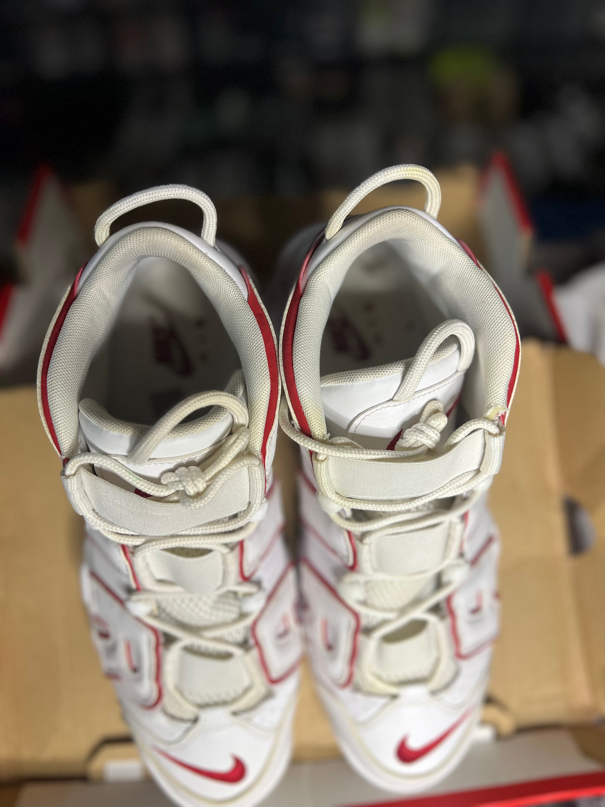 Nike Air More Uptempo "White Varsity Red Outline" (11M) *Pre-Loved*