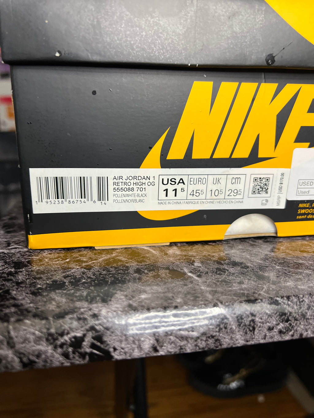 Jordan 1 Retro High OG “Pollen” 11.5M *NEW*