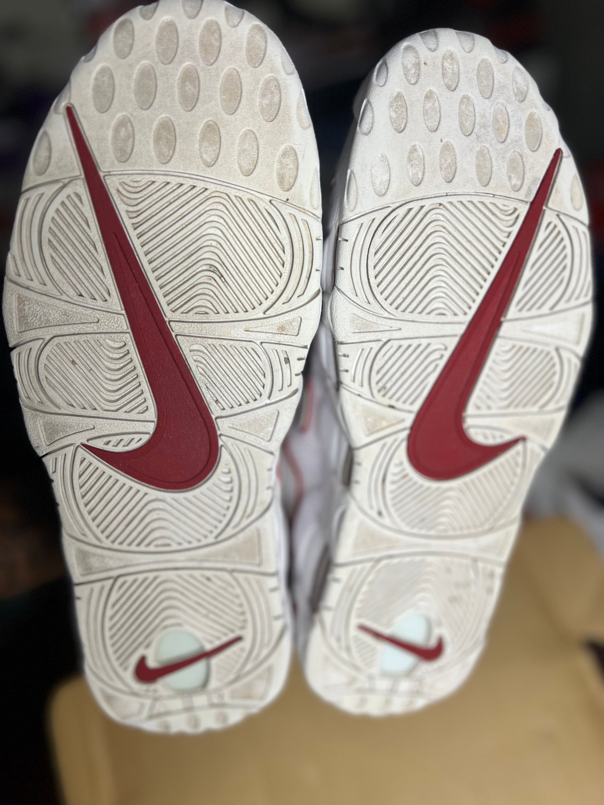 Nike Air More Uptempo "White Varsity Red Outline" (11M) *Pre-Loved*