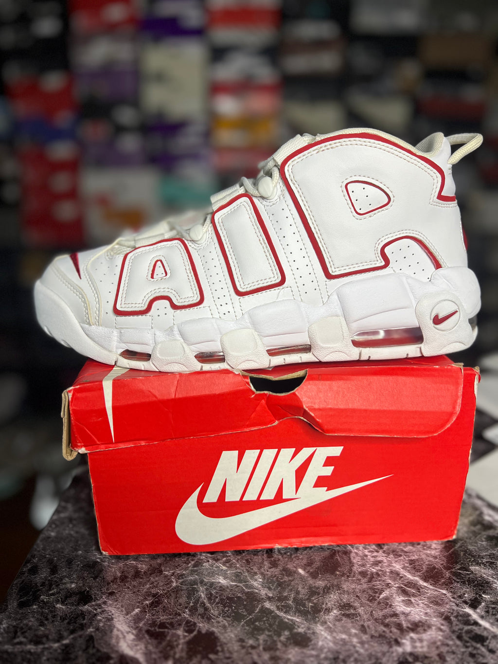 Nike Air More Uptempo "White Varsity Red Outline" (11M) *Pre-Loved*