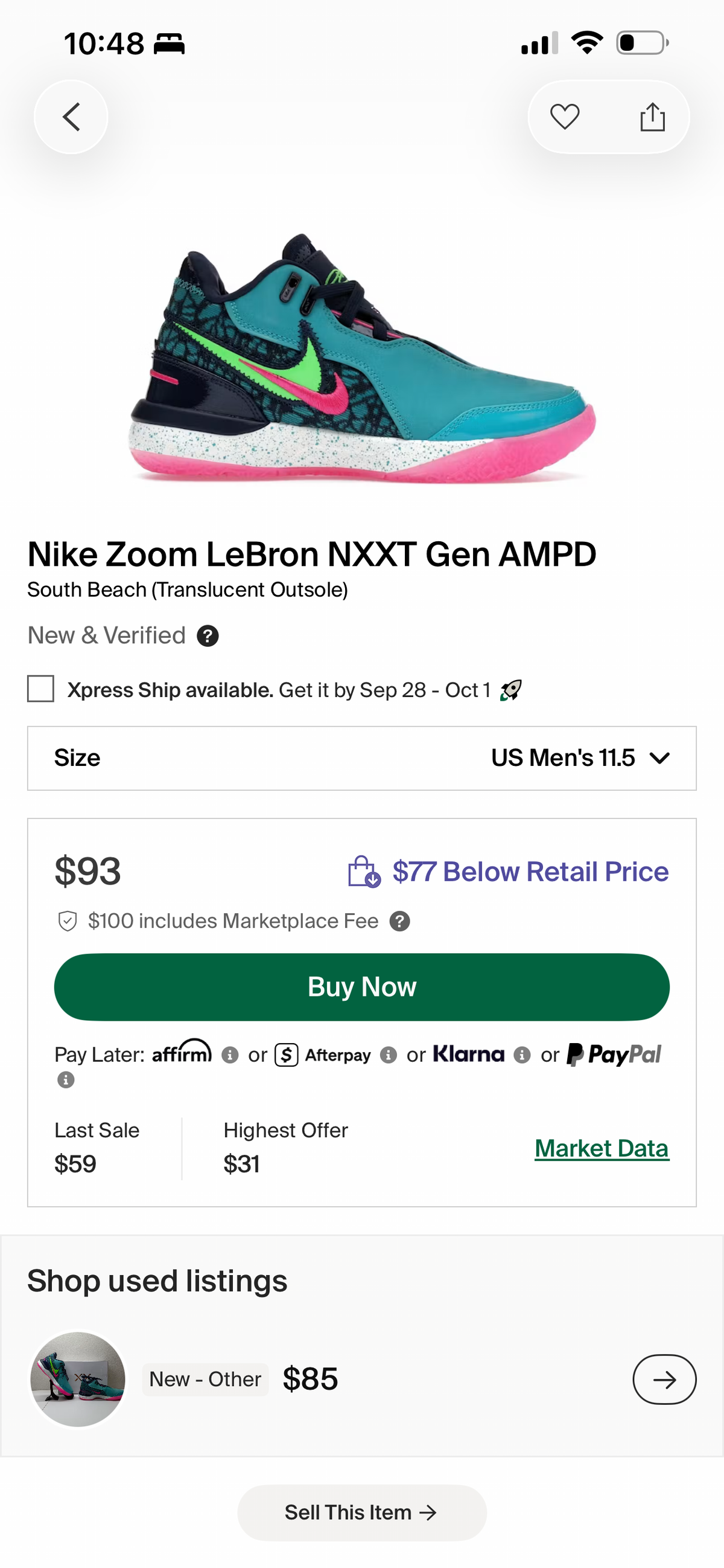 Nike Zoom LeBron NXXT Gen “South Beach” (11M) *NEW*