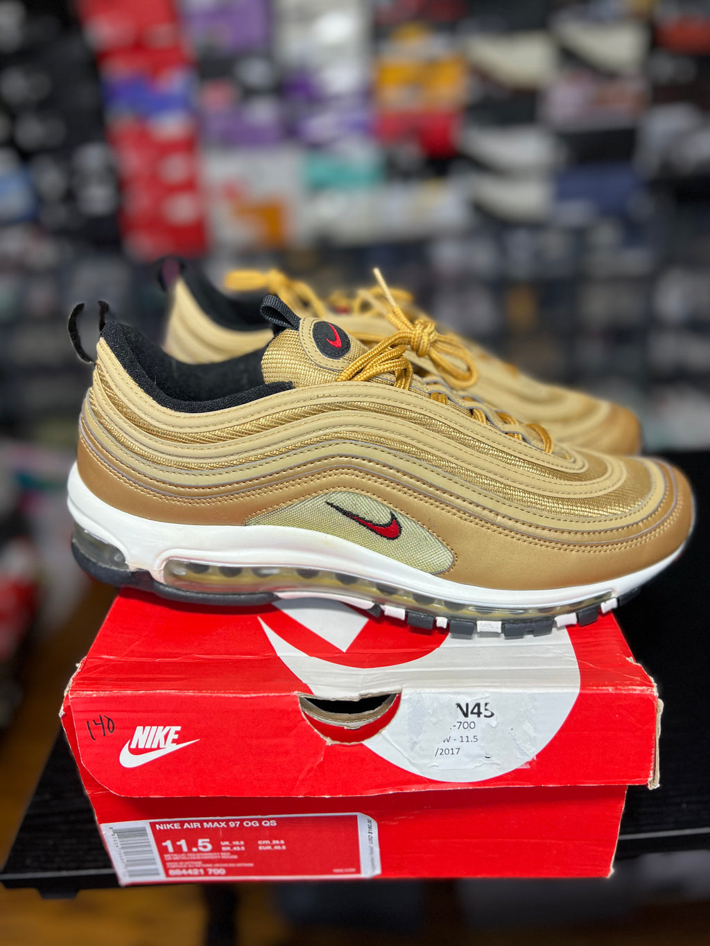 Nike Air Max 97 OG QS “Metallic Gold” (11.5M) *Pre-Loved*