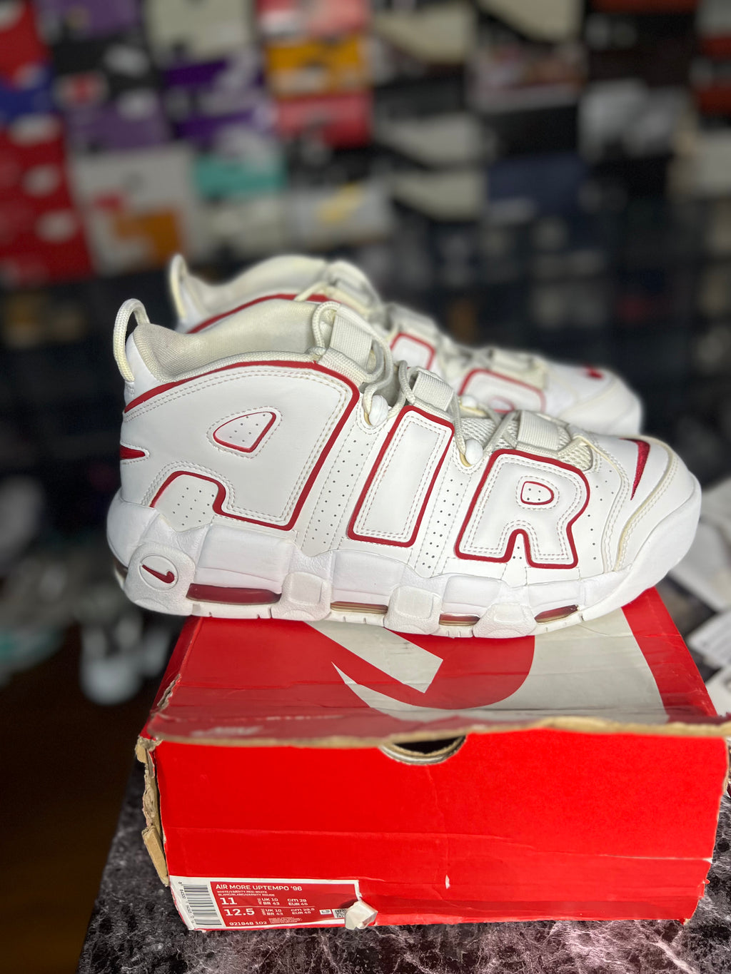 Nike Air More Uptempo "White Varsity Red Outline" (11M) *Pre-Loved*