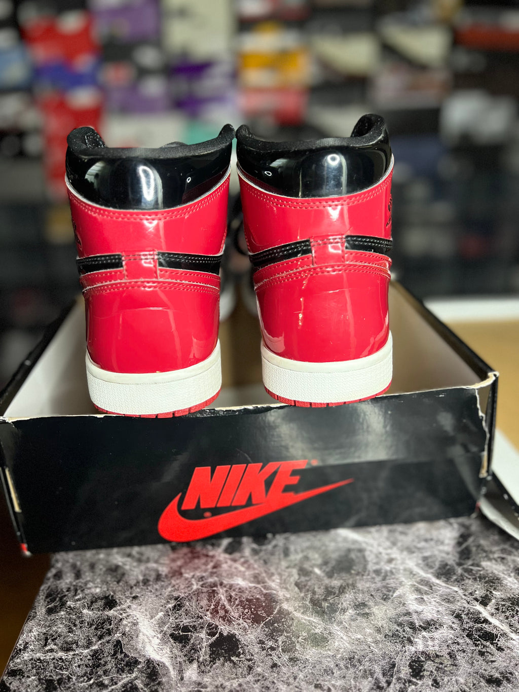 Air Jordan 1 Retro High OG (9.5M) “Patent Bred” *Pre-Loved*