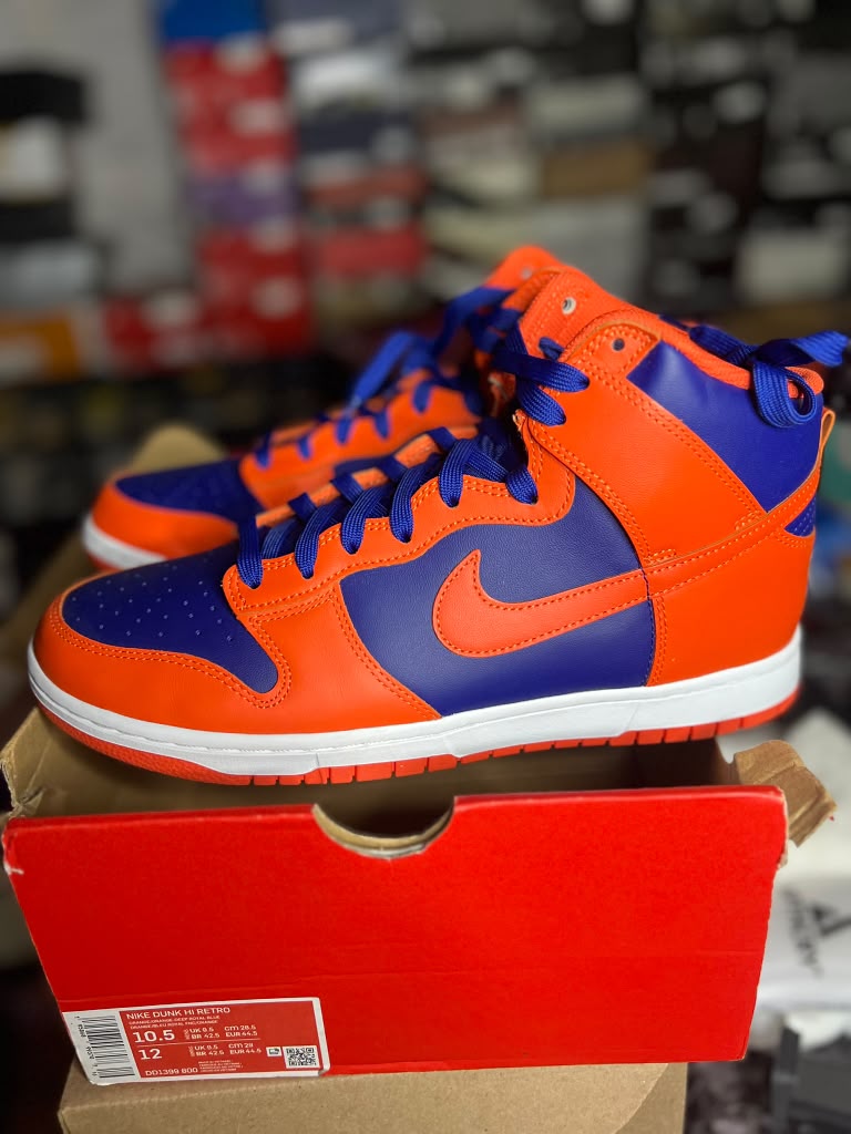 Nike Dunk High Retro "Knicks / Orange and Deep Royal" (Style Code: DD1399-800) *NEW*