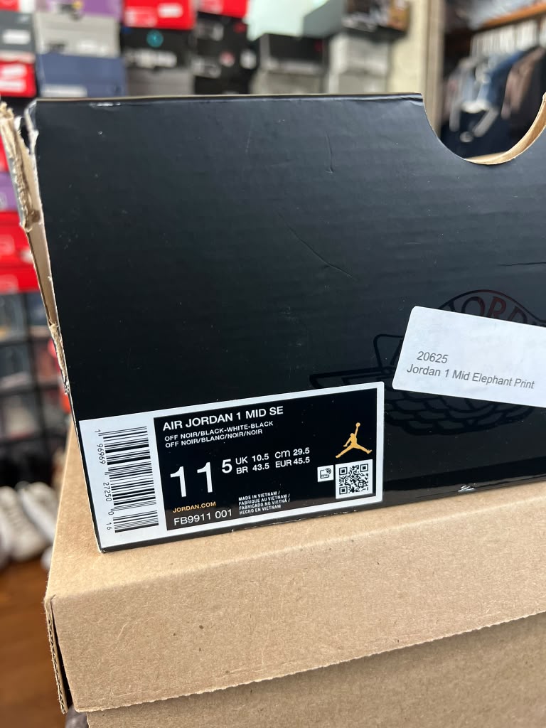 Air Jordan 1 Mid SE "Panda Elephant" (Style Code: FB9911-001) *NEW*