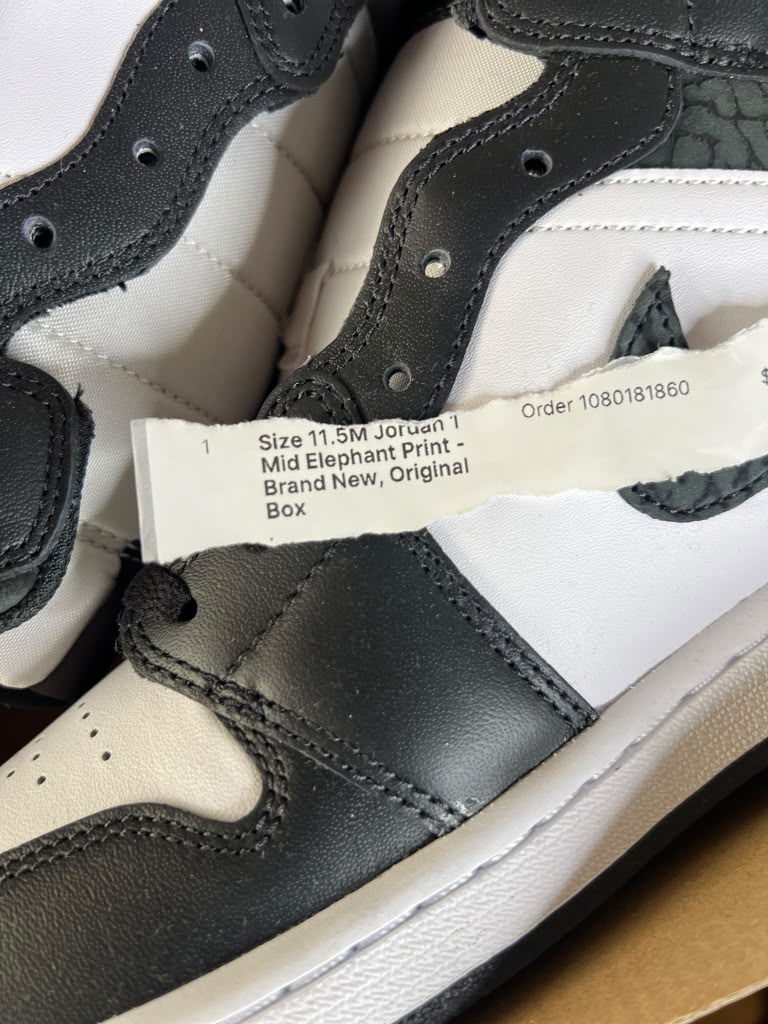Air Jordan 1 Mid SE "Panda Elephant" (Style Code: FB9911-001) *NEW*