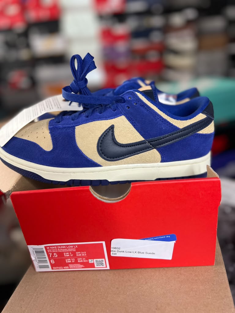 Nike Dunk Low LX "Blue Suede / Gold Suede" (Style Code: DV7411-400) *NEW*