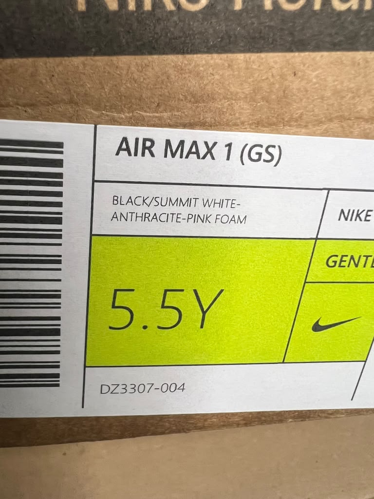Nike Air Max 1 GS "Anthracite Pink Foam" (Style Code: DZ3307-004) *NEW*