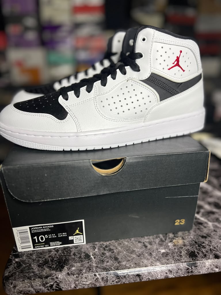Air Jordan Access "White / Black / Gym Red" (Style Code: AR3762-101) *NEW*